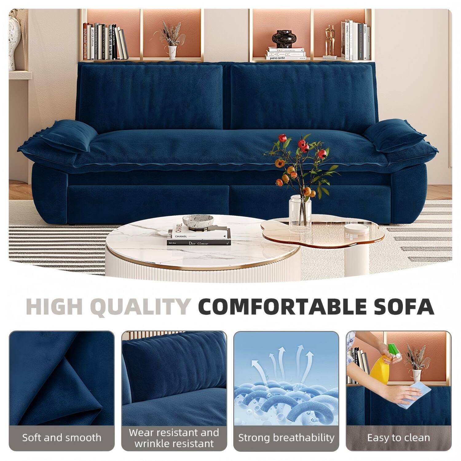 A high-quality, comfortable sofa is soft and smooth, wear-resistant and wrinkle-resistant, has strong breathability, and is easy to clean.
