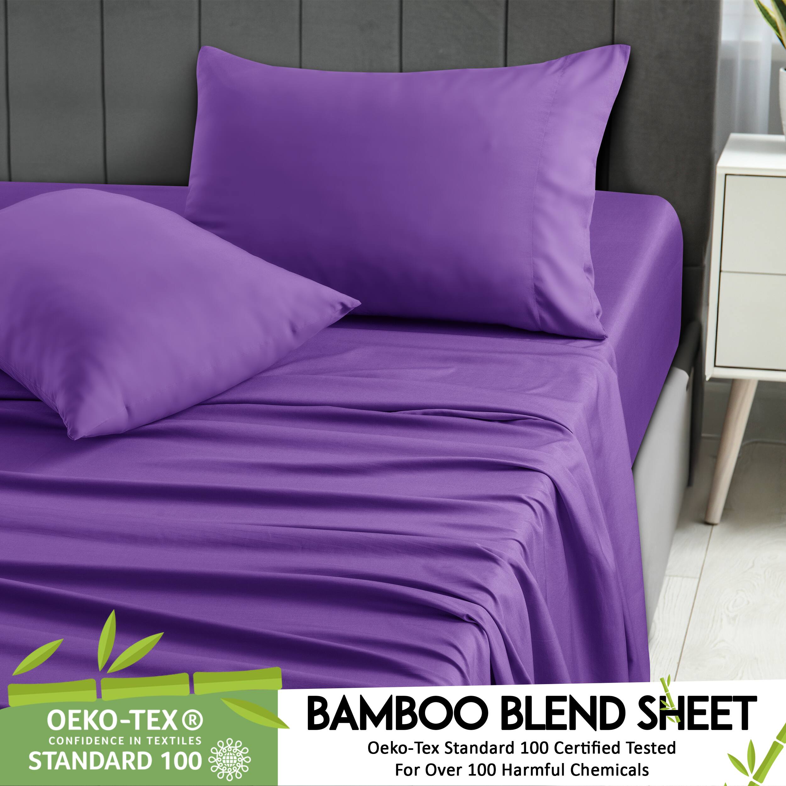-EX R CONFIDENCE IN TEXTILES STANDARD 100 BAMBOO BLEND SHEET Oeko-Tex Standard 100 Certified Tested For Over 100 Harmful Chemicals