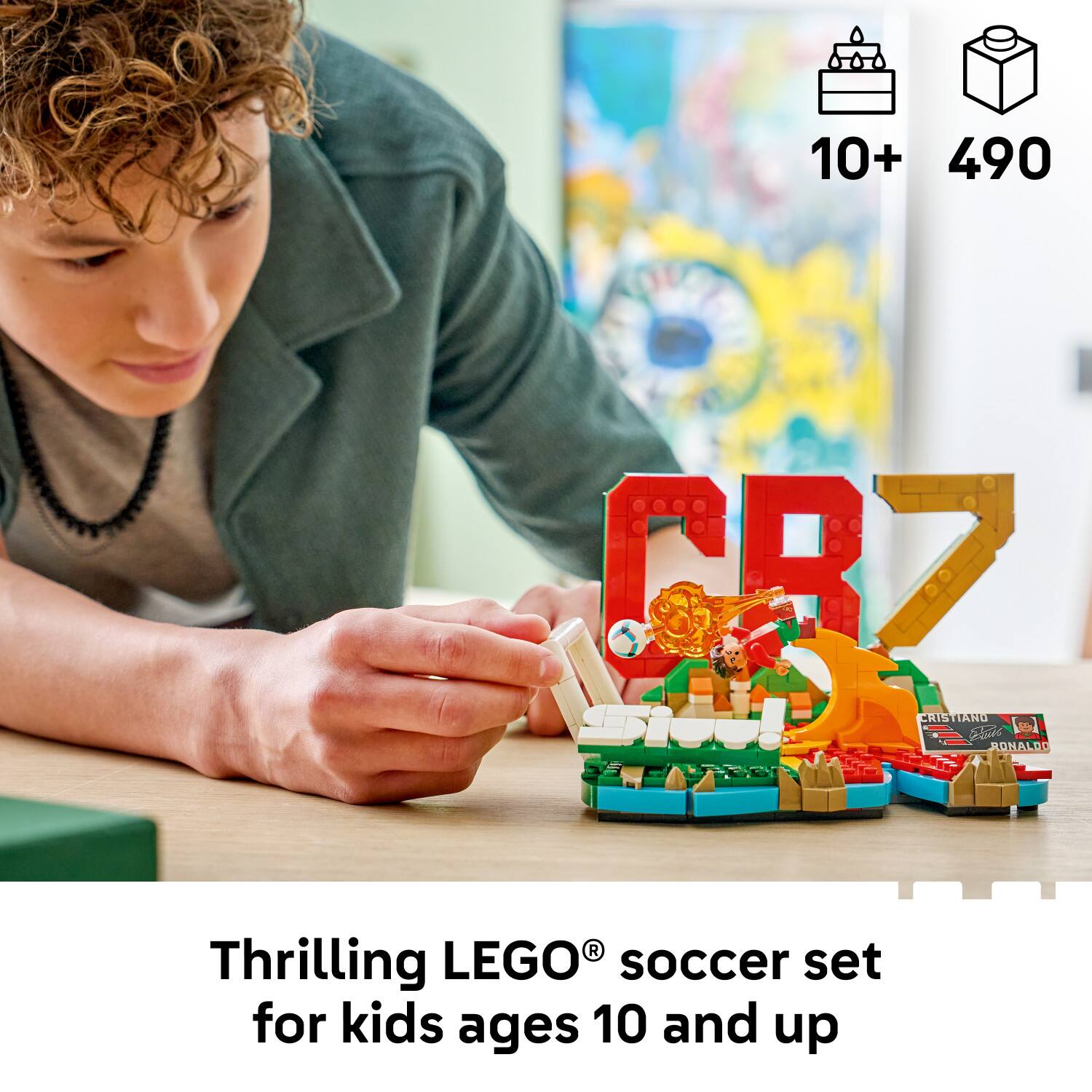 10+ 490  
LEGO® soccer set for kids ages 10 and up  
Thrilling LEGO® soccer set for kids ages 10 and up