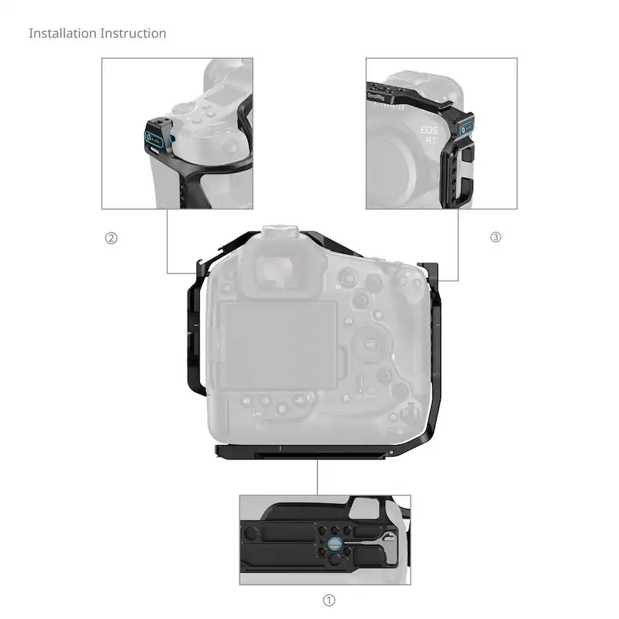 Camera Full Rig Set Smallrig Full Camera Cage for Canon EOS R1, Black - Best Buy