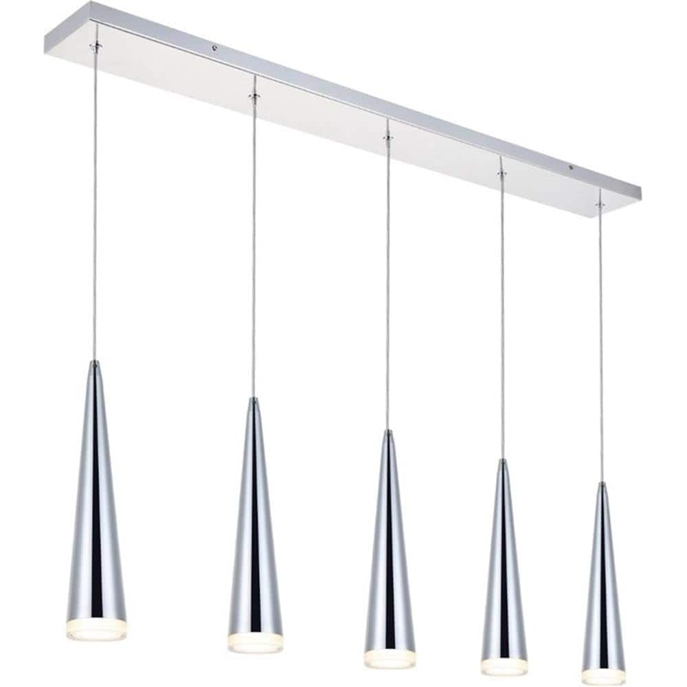 Elegant Lighting - Fantasia 5 Light Led Pendant - Chrome