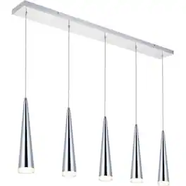 Elegant Lighting - Fantasia 5 Light Led Pendant - Chrome