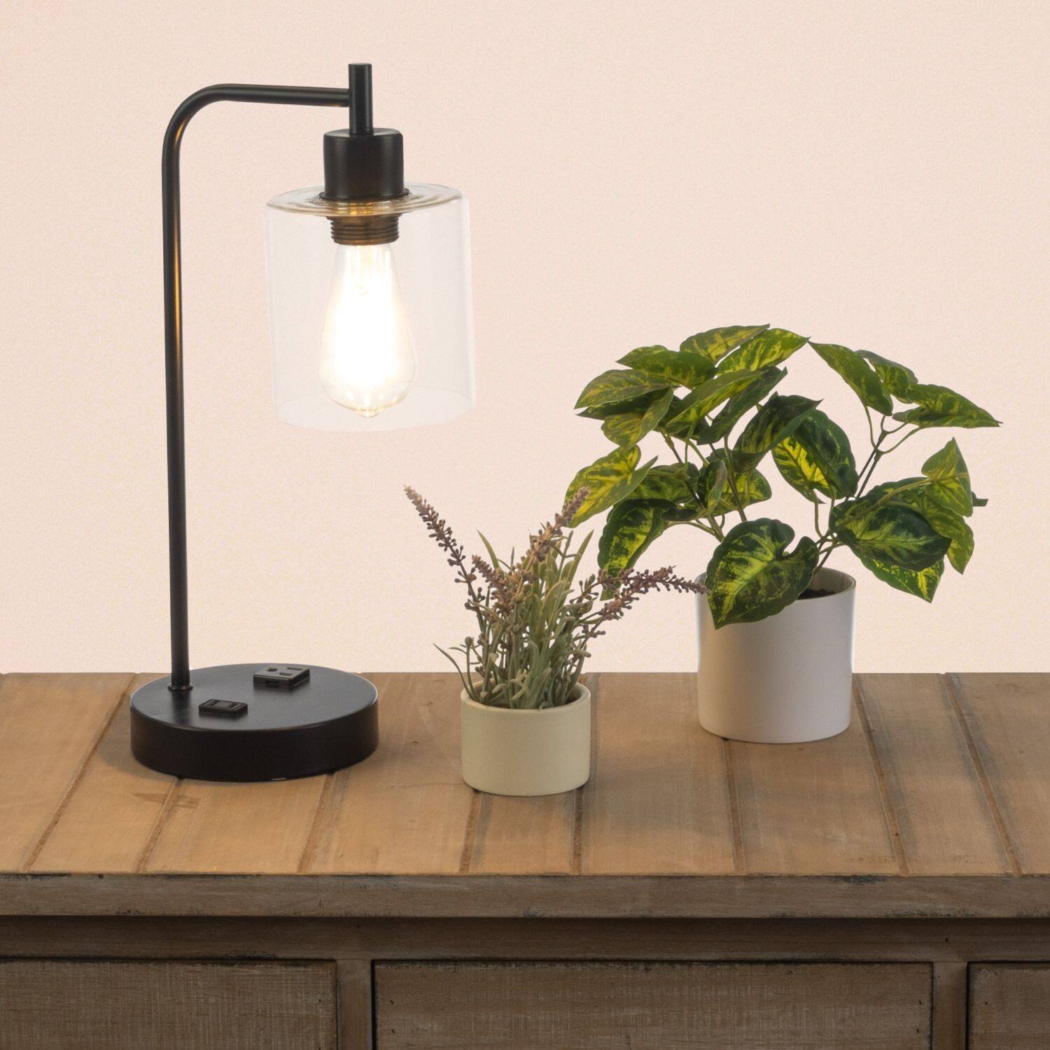 Left. Home Collection - Touch Control Table Desk Lamp with USB Charging Ports – Modern LED Bulb Room Décor Light.