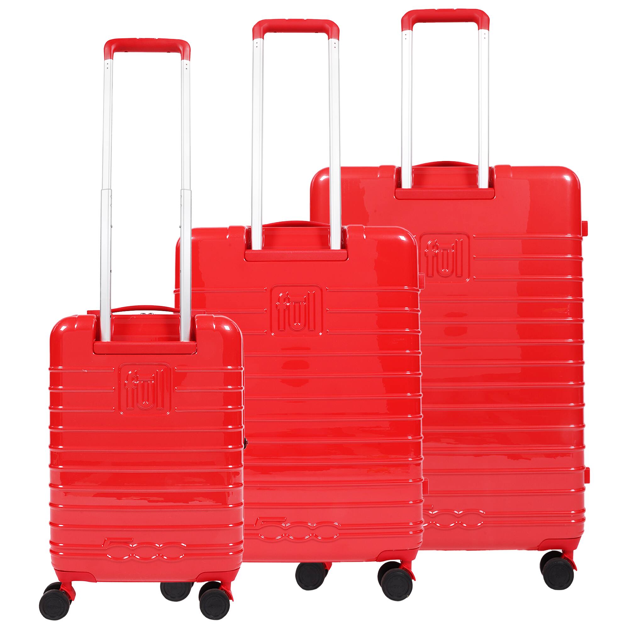 Back. Ful - 3-Piece Expandable Hardside Spinner Luggage Set – 22", 26.5", 31.5" - RED.