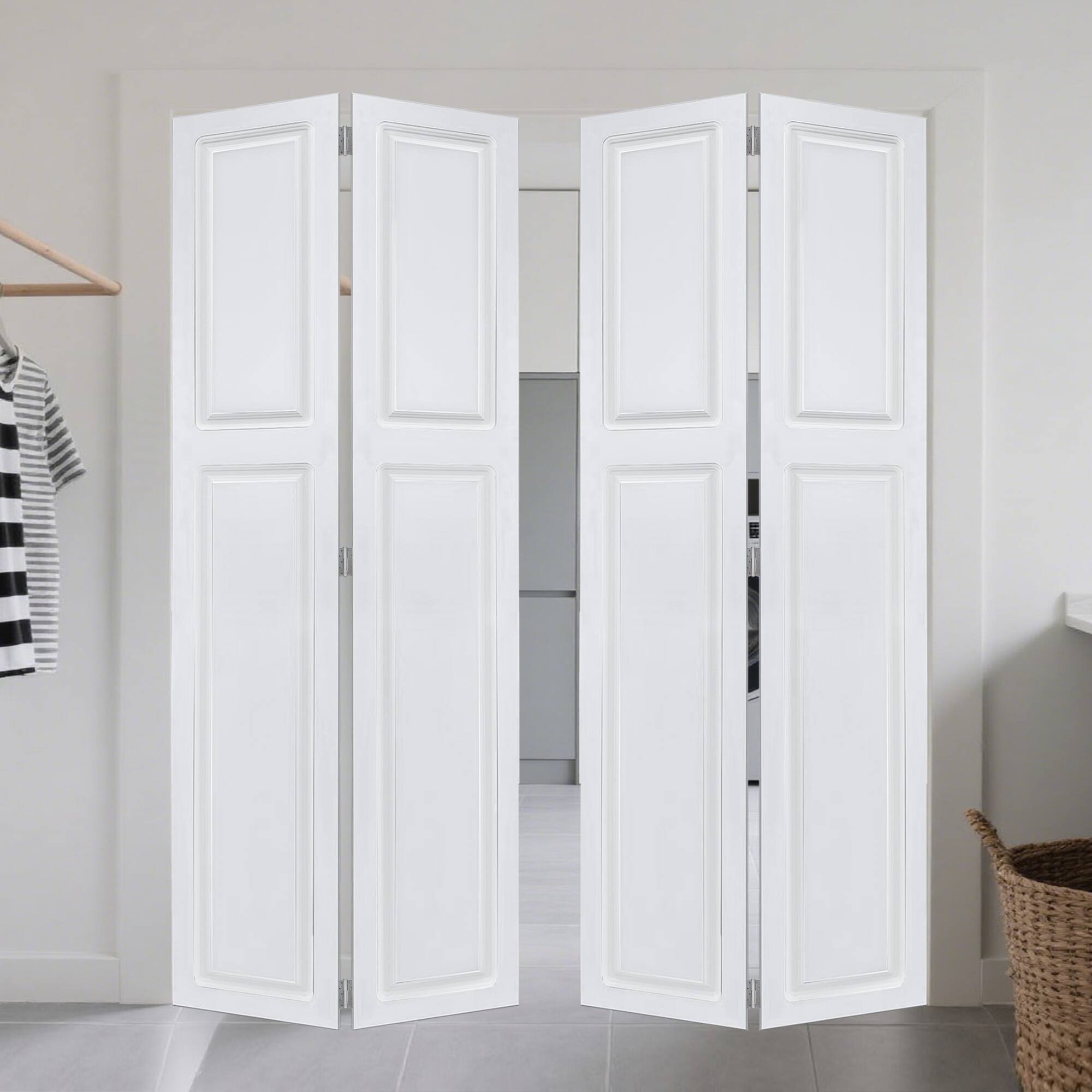 Alt View 3. Boyel Living - Milk White Interior Barn Door 36-in L x 0.75-in W x 80-in H with Matching Installation Hardware - Milk White.