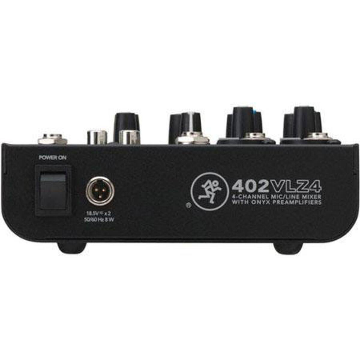POWER ON  
18.5V x2 50/60 Hz 3W  
402 VLZ4  
4-CHANNEL MIC/LINE MIXER WITH ONYX PREAMPLIFIERS