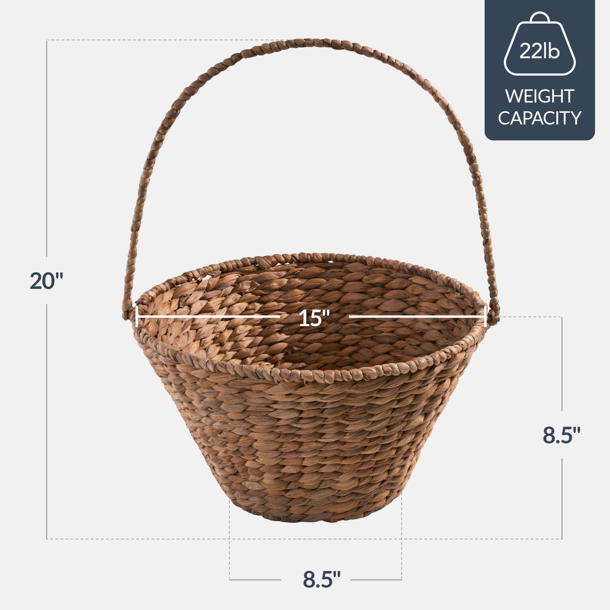22lb WEIGHT CAPACITY  
20" x 15" x 8.5" x 8.5"