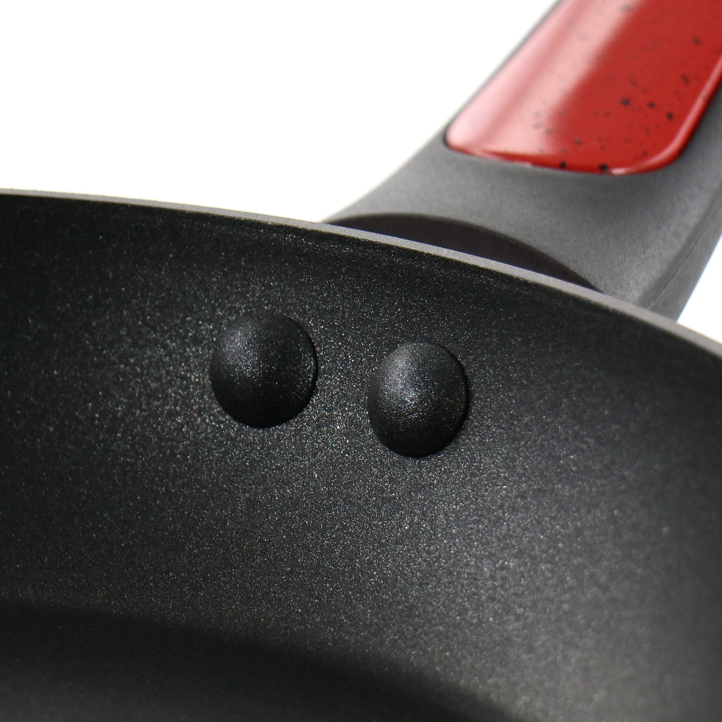 Alt View 2. Oster - Oster Claybon 8 Inch Nonstick Frying Pan in Speckled Red - Red.