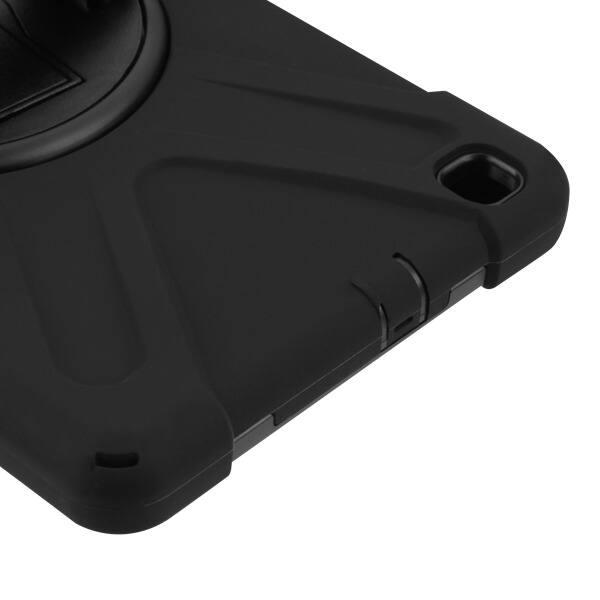 Back. Mybat - MyBat Rotatable Stand Protector Cover with Wristband for Samsung T290 Galaxy Tab A 8.0 (2019) / Black - Black.