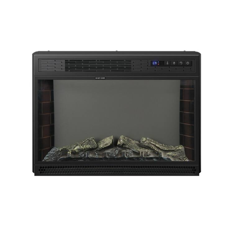 Alt View 10. HONGGE - Recessed Electric Fireplace Heater with Adjustable Flame and Remote Control - Black.