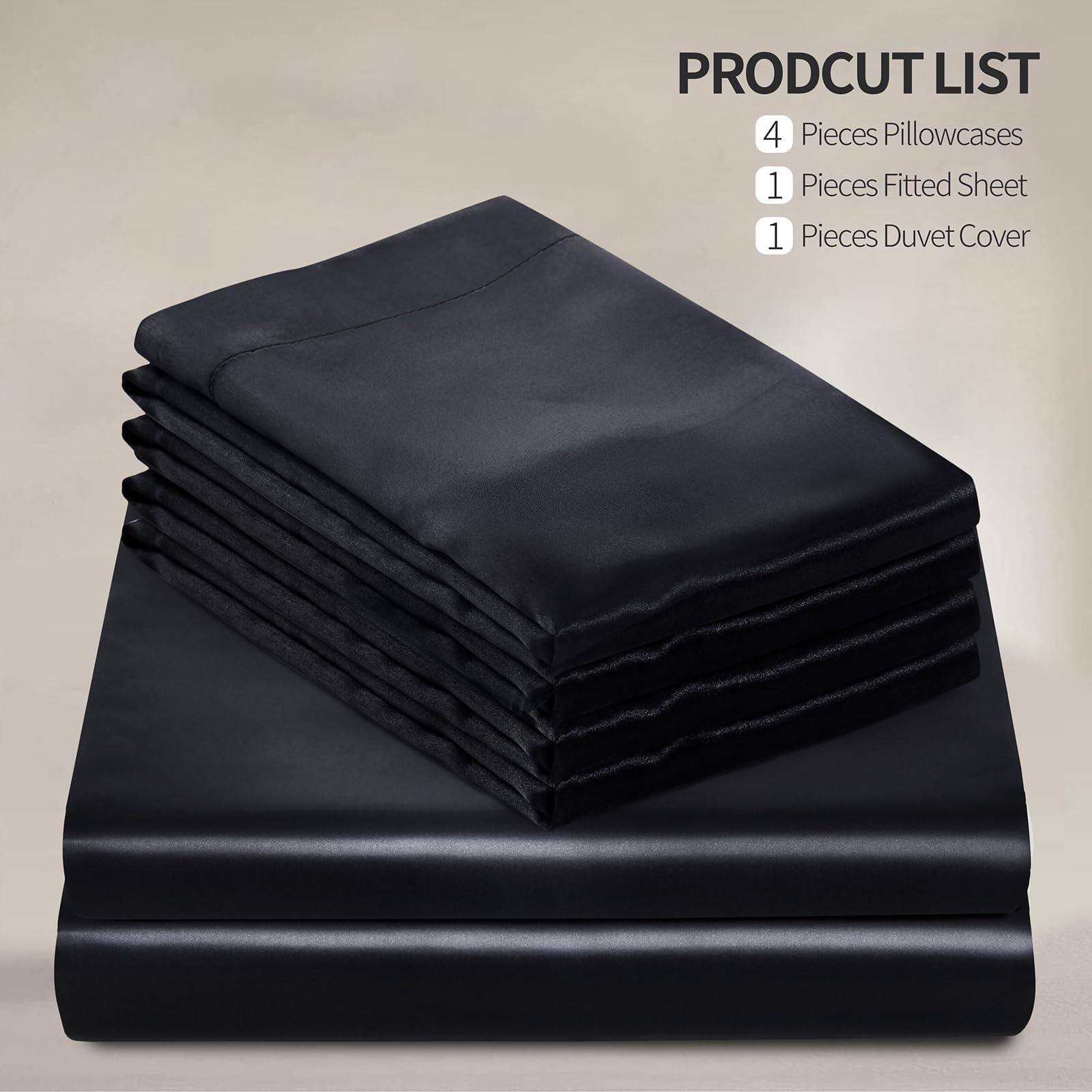 PRODCUT LIST

4 Pieces Pillowcases  
1 Pieces Fitted Sheet  
1 Pieces Duvet Cover