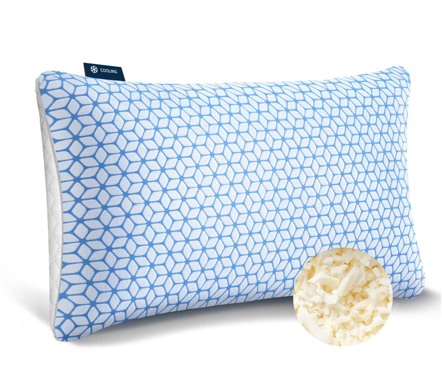 Skar Audio - Shredded Memory Foam Pillows Queen Of 2 Firm Pack For Bed Adjustable Side Sleepers - Queen (1 Pack)