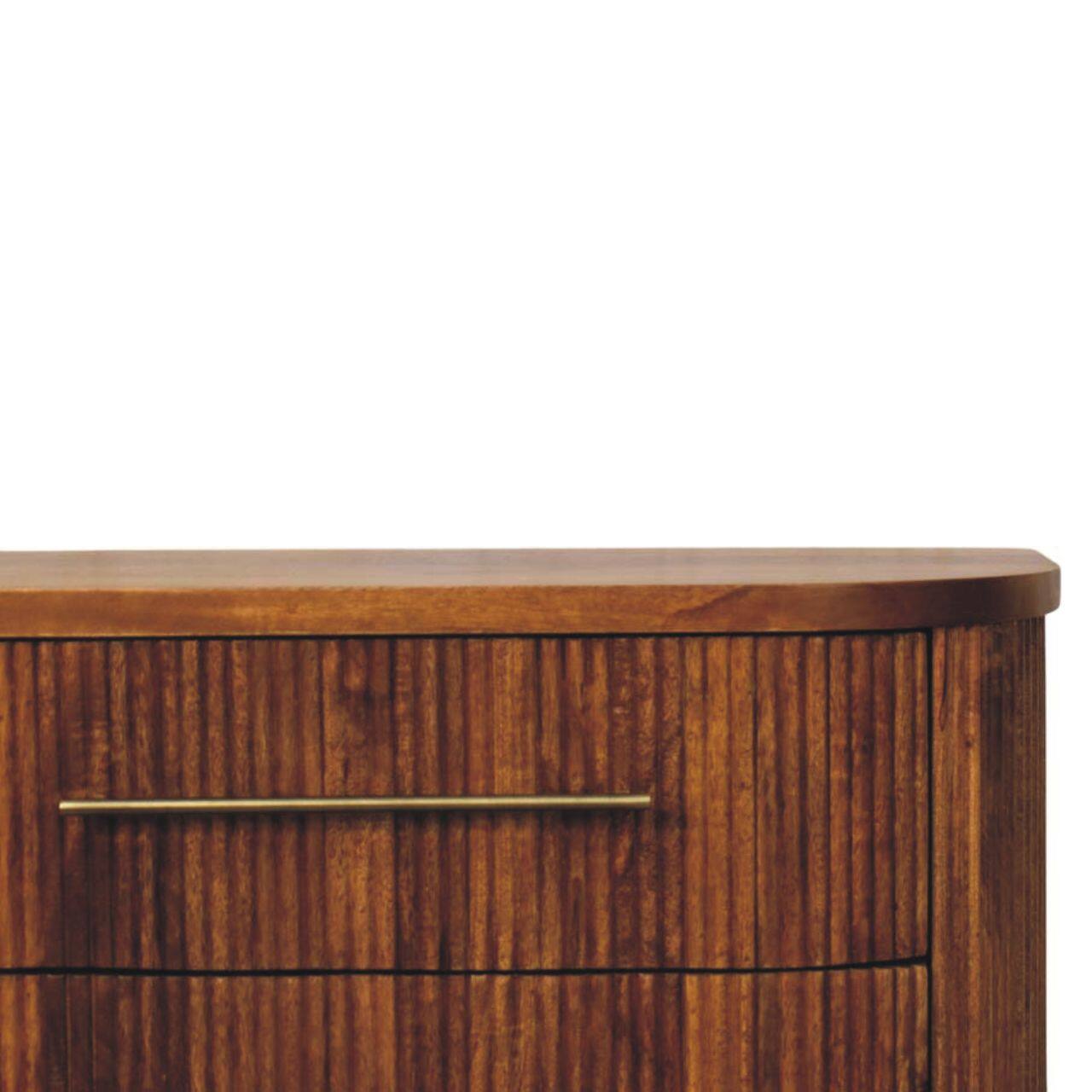 Alt View 5. Artisan Furniture - Artisan Furniture Solid Wood Emerson Ribbed 3-Drawer Chest - Brown.