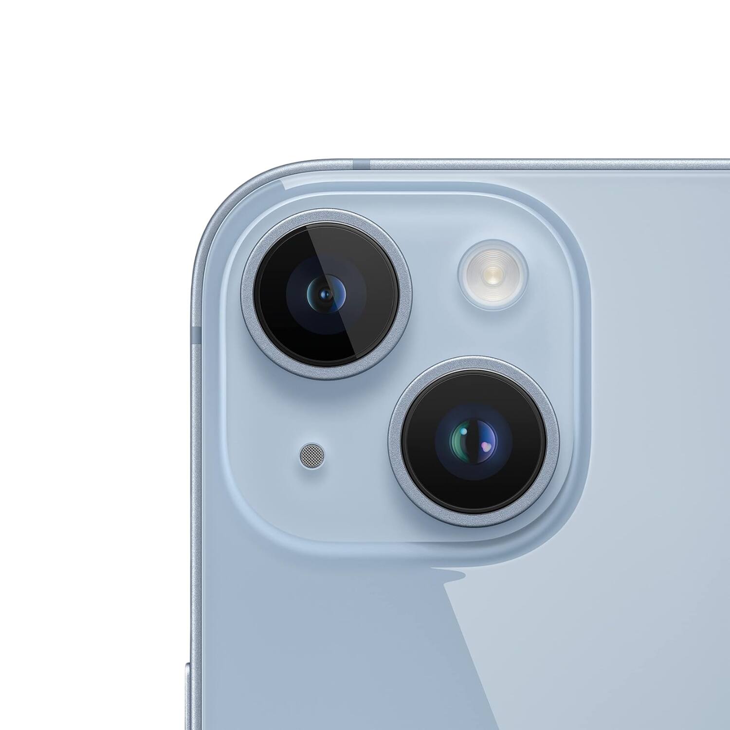 Back. Apple - iPhone 14 A2649 (Fully Unlocked) 128GB Bundle with Pre-Installed Tempered Glass - Blue.