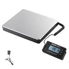 VEVOR - Digital Shipping Scale, 440 lbs x 1.7 oz. Heavy Duty Postal Scale with Timer, Tare Function, HD LCD Screen Portable - Silver + Black