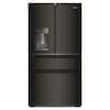 Front. Whirlpool - 36 in. Wide 22 cu. ft. 4-Door French Door Counter-Depth Refrigerator - Black Stainless Finish.