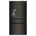 Whirlpool - 36 in. Wide 22 cu. ft. 4-Door French Door Counter-Depth Refrigerator - Black Stainless Steel