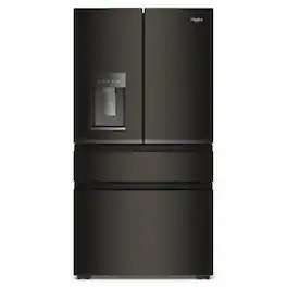 Whirlpool - 36 in. Wide 22 cu. ft. 4-Door French Door Counter-Depth Refrigerator - Black Stainless Steel