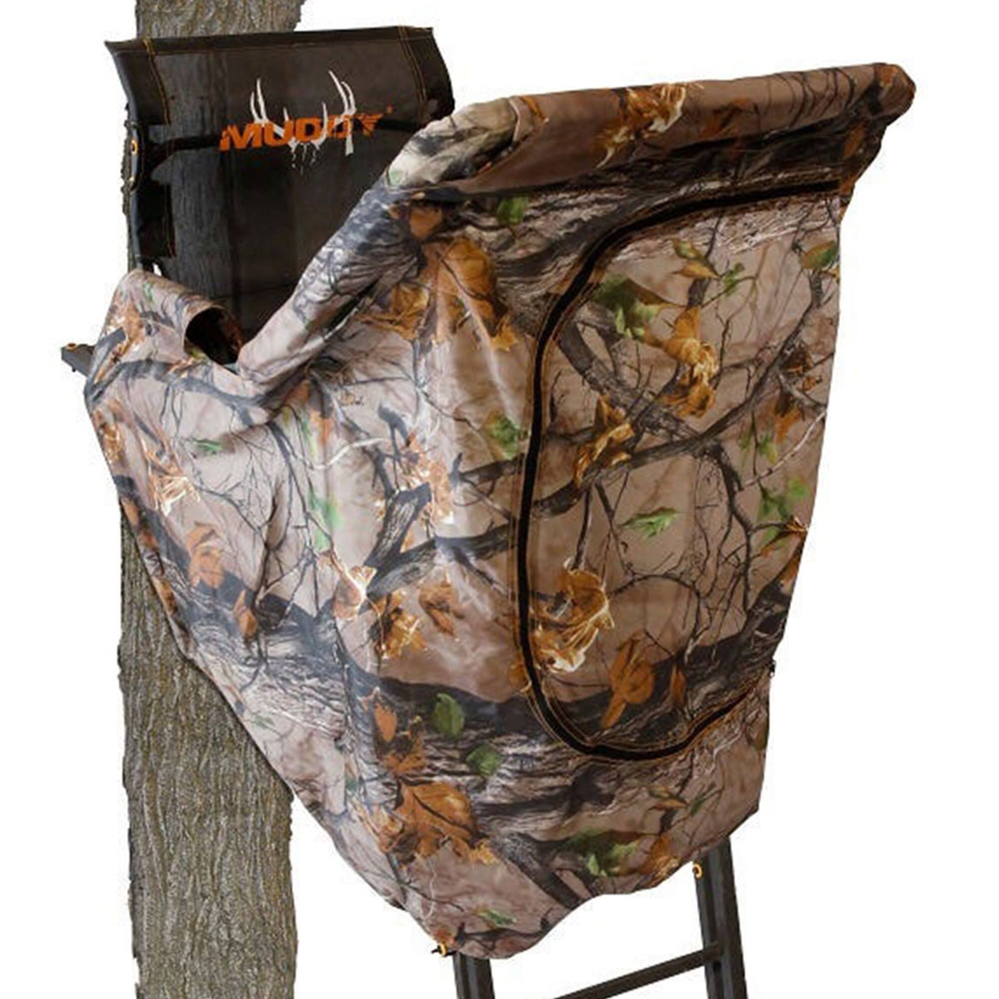 Alt View 5. Muddy - Muddy The Skybox Deluxe 20' Hunting Ladderstand, Climbing Tree Stand w/Blind Kit - Black.