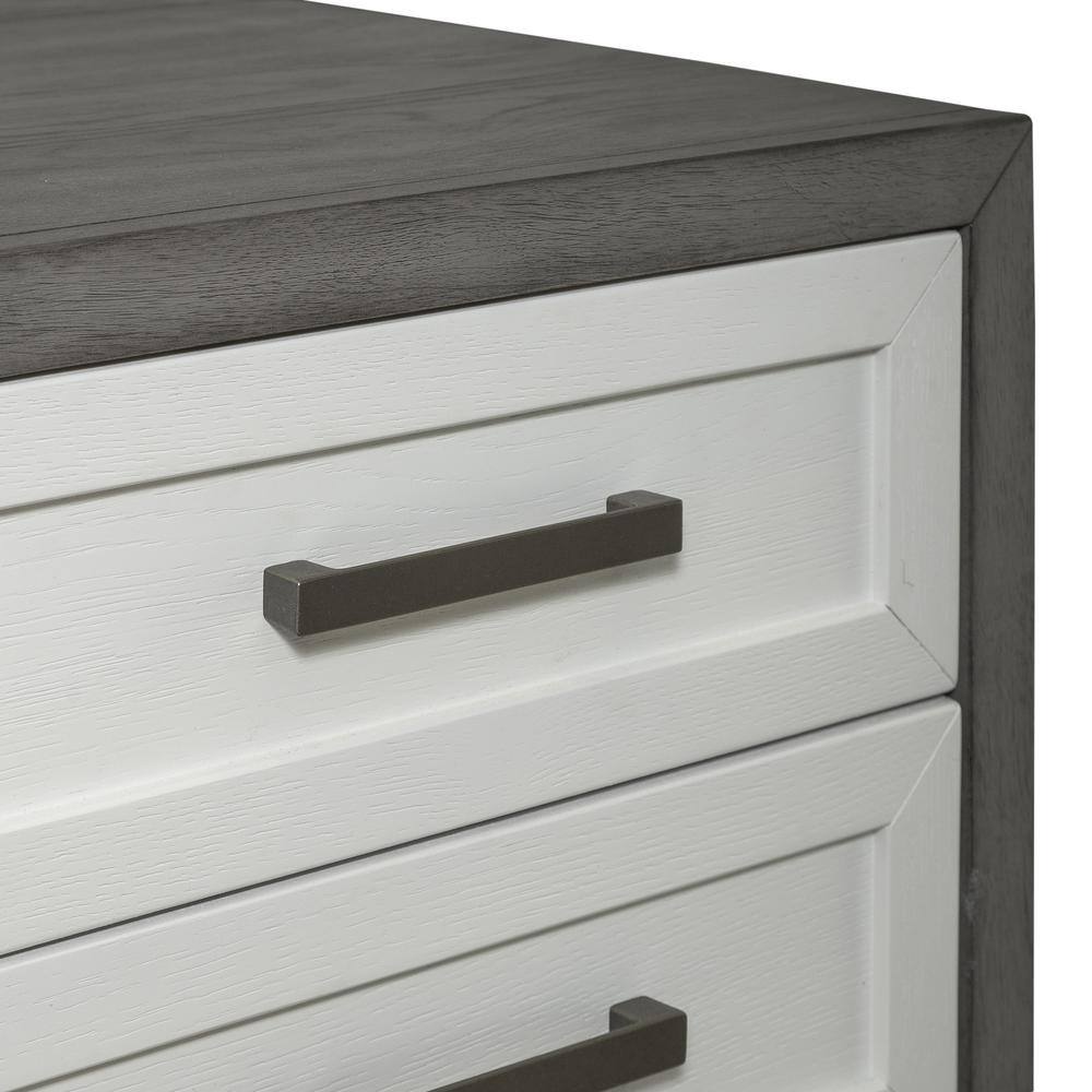 Alt View 5. Liberty Furniture Industries - 3 Drawer Chairside Table Contemporary White in Two-Tone Shell White - White.
