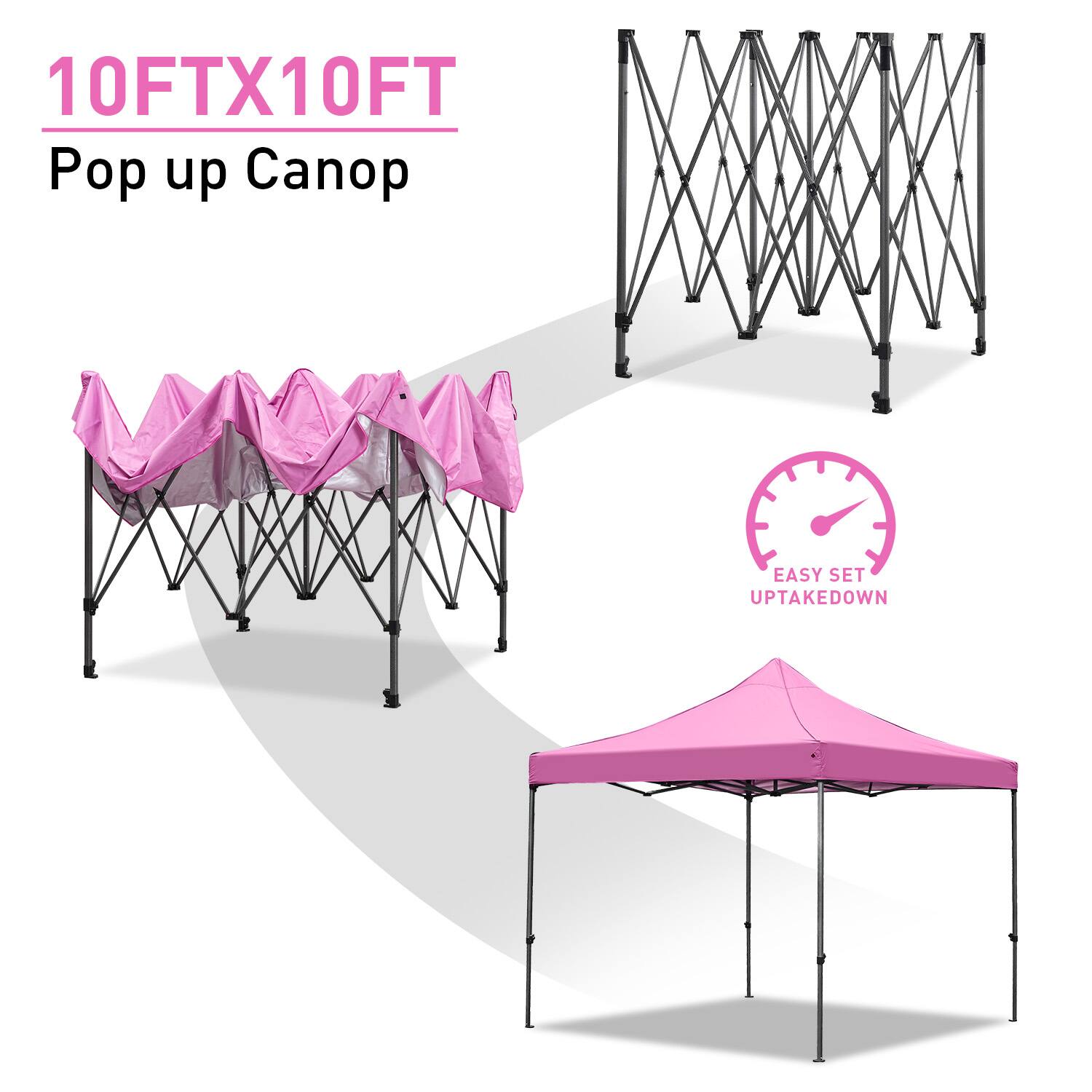 10FTX10FT Pop up Canopy  
EASY SET UP/TAKEDOWN