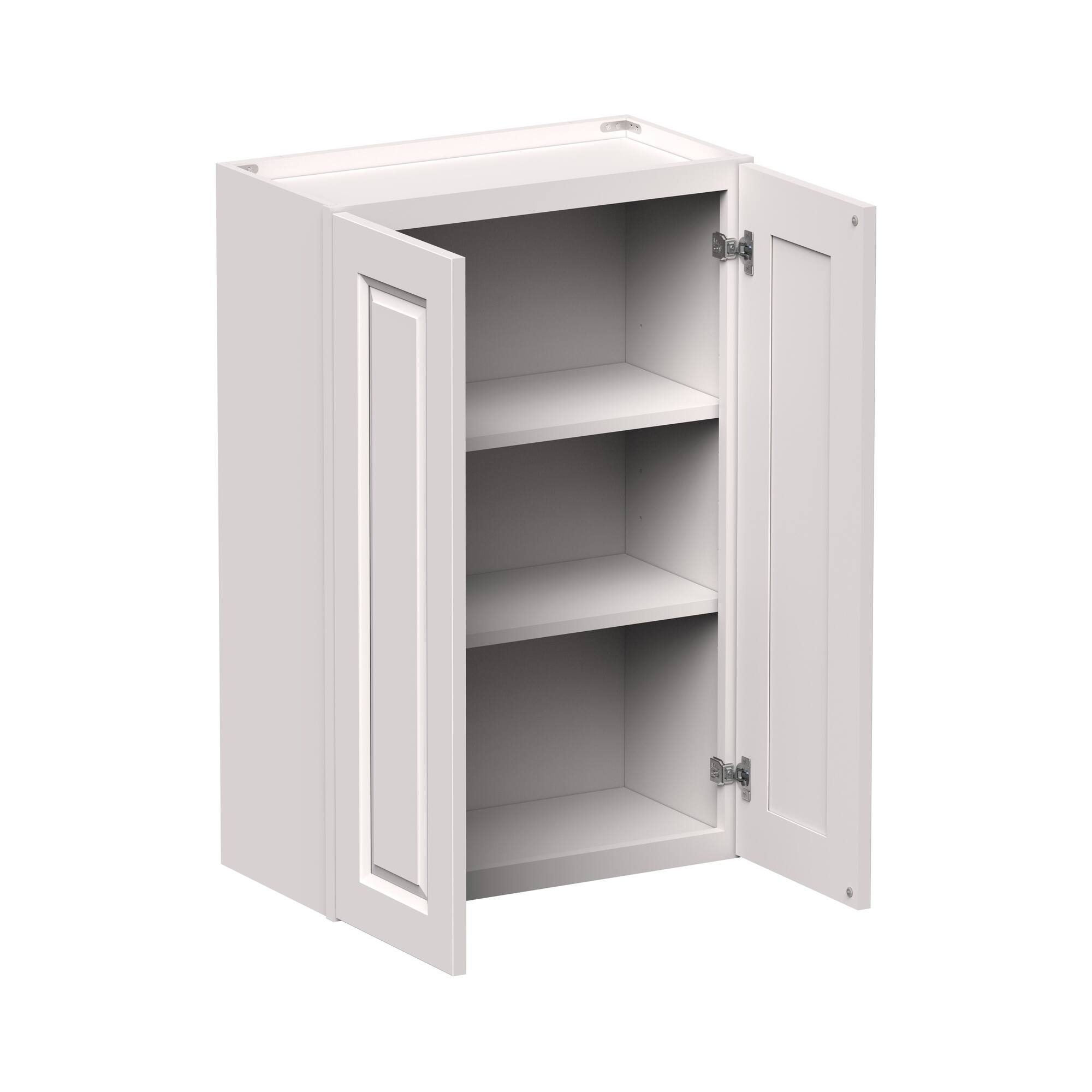 Front. Boyel Living - 24-in W x 36-in H x 12-in D Shaker RTA Kitchen Wall Cabinet with Soft-Close Doors - Glacier White.