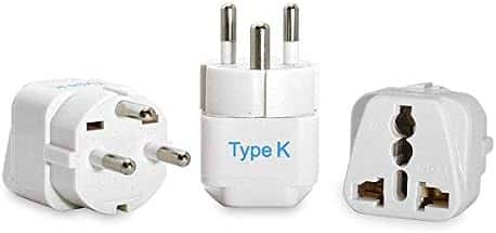 Ceptics - Denmark Travel Plug Adapter – Type K, 3 Pack, Grounded Universal Input – Safe Adapter for Dual Voltage Devices - White