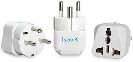 Ceptics - Denmark Travel Plug Adapter – Type K, 3 Pack, Grounded Universal Input – Safe Adapter for Dual Voltage Devices - White