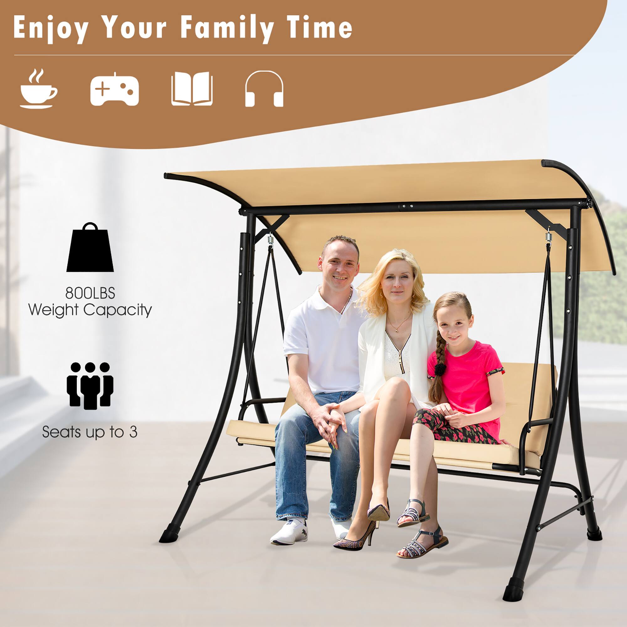 Enjoy Your Family Time

800LBS Weight Capacity

Seats up to 3