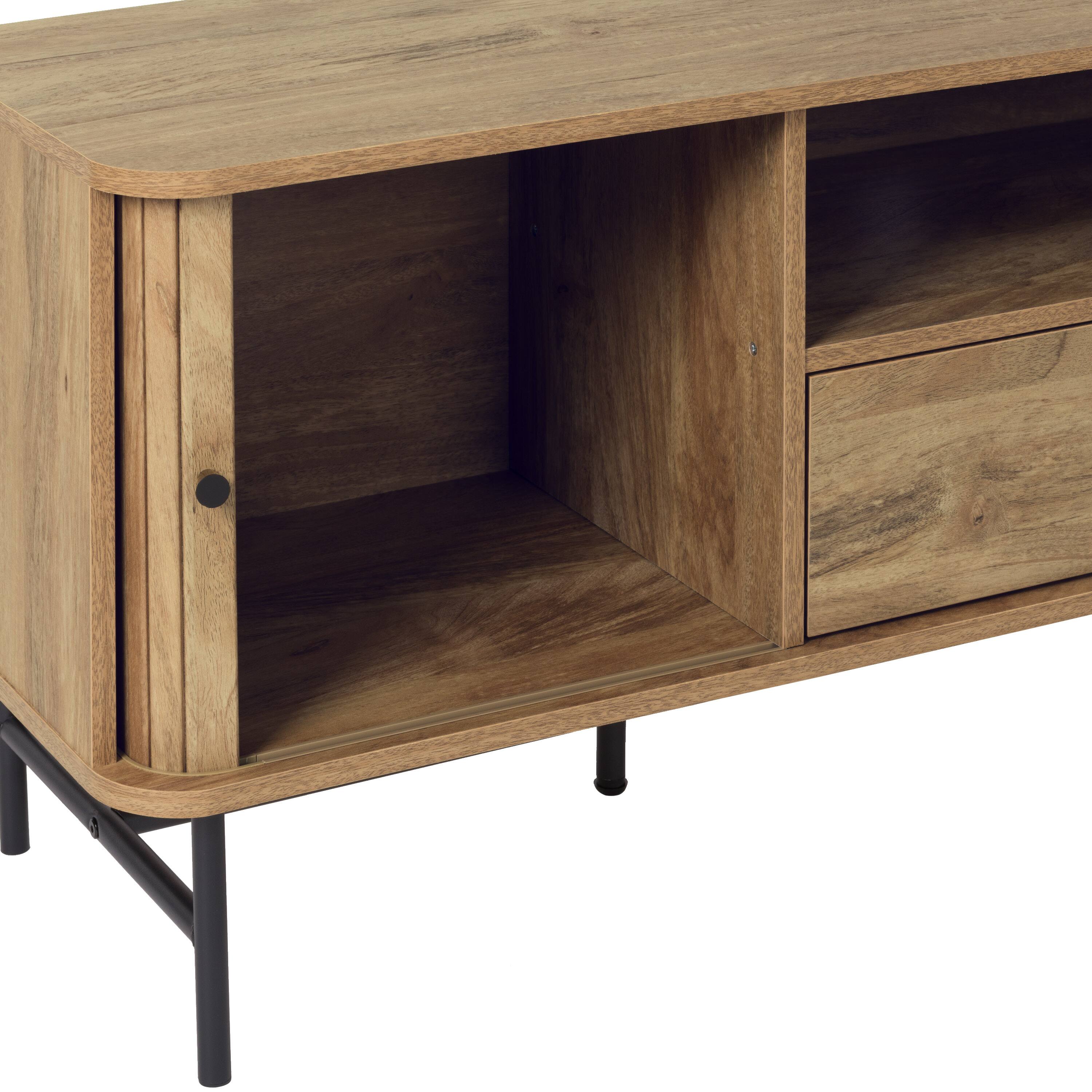 Alt View 11. CorLiving - Hikari Collection Media Console TV Stand with Cabinets for Most TV's up to 75" - Light Wood.