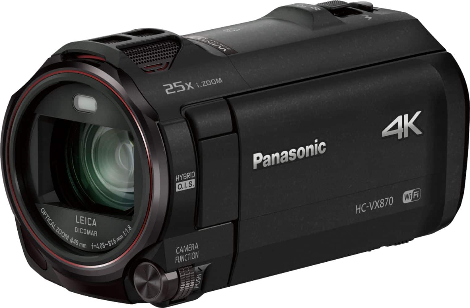 Angle. Panasonic - HC-VX870K 4K Ultra HD Flash Memory Camcorder - Black.