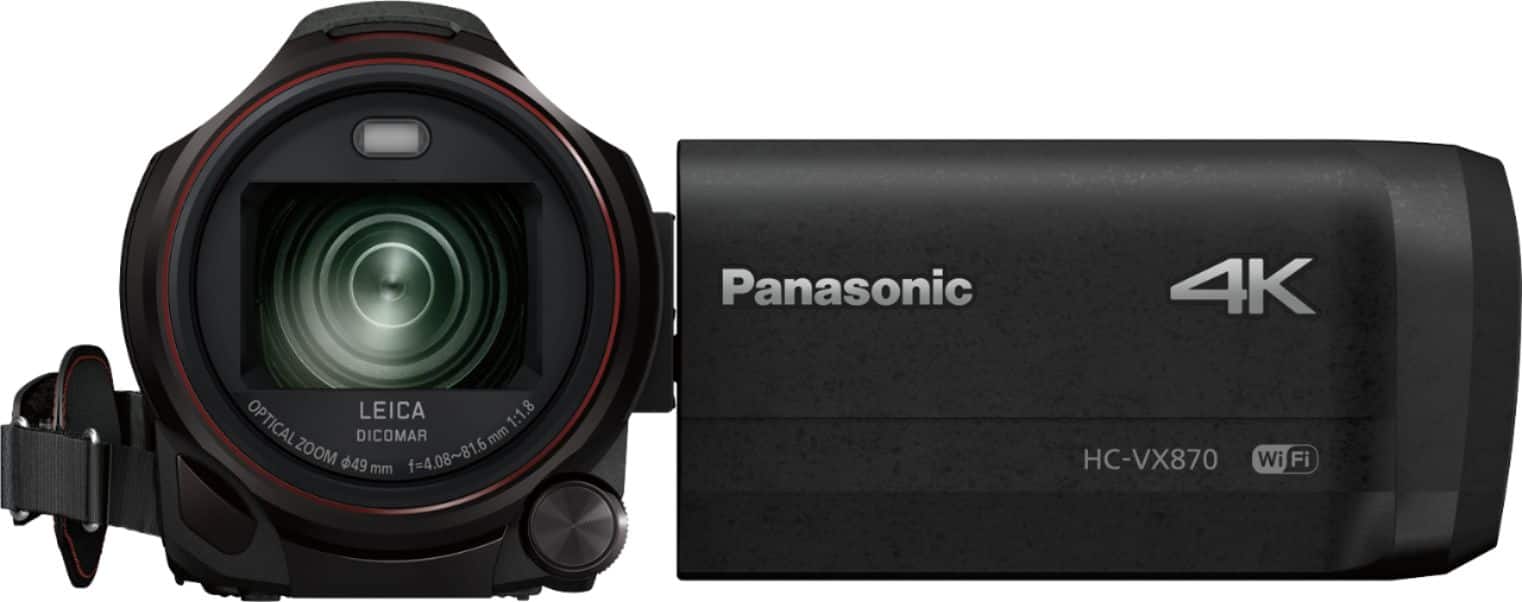 Alt View 11. Panasonic - HC-VX870K 4K Ultra HD Flash Memory Camcorder - Black.