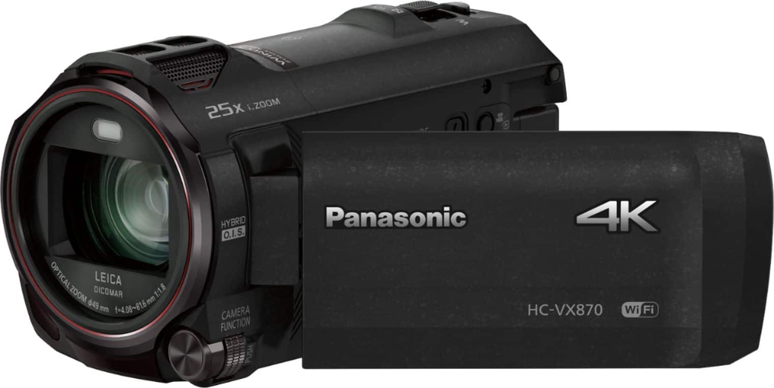 Alt View 12. Panasonic - HC-VX870K 4K Ultra HD Flash Memory Camcorder - Black.