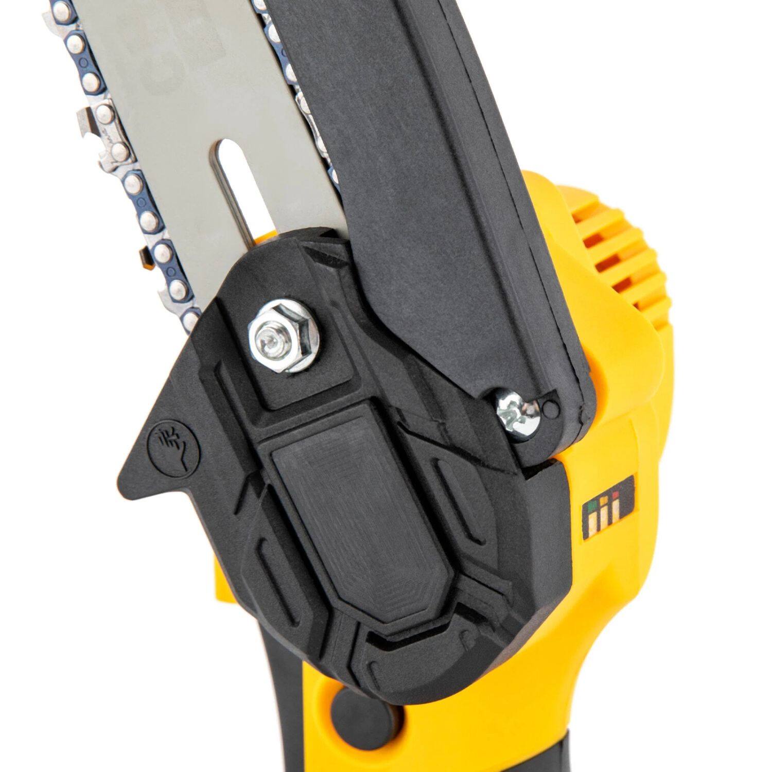 Alt View 5. Home Collection - 6" Mini Cordless Electric Chainsaw 20V – Handheld Chain Saw w/ 2 Batteries & 2 Chains.