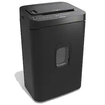 Front. Staples - 150-Sheet Auto-Feed Micro-Cut Multi-Media Shredder - Black.