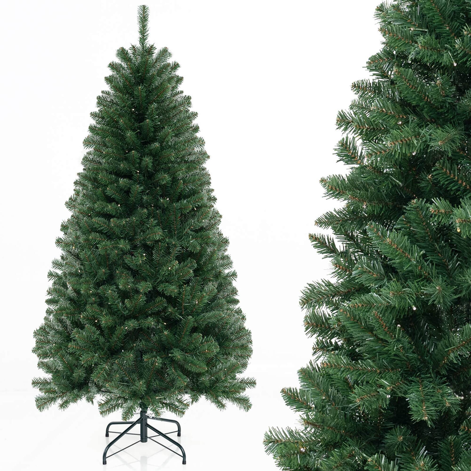 Alt View 9. Costway - Costway 6 FT Christmas Tree with 568 PVC Branch Tips 200 Warm White LED Lights Gloves - Green.