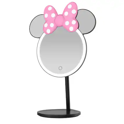 Front. Impressions Vanity Co. - Minnie Mouse Bowtiful LED Tabletop Makeup Mirror.