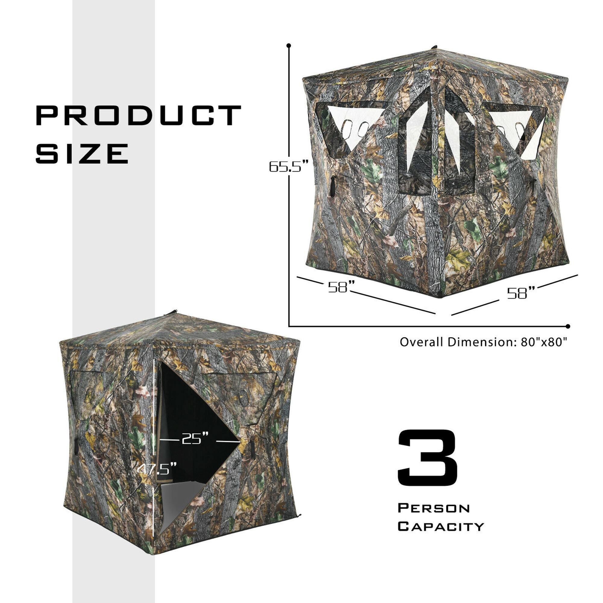 PRODUCT SIZE  
65.5"  
58"  
58"  

Overall Dimension: 80"x80"  

3 PERSON CAPACITY  

25"  
47.5"