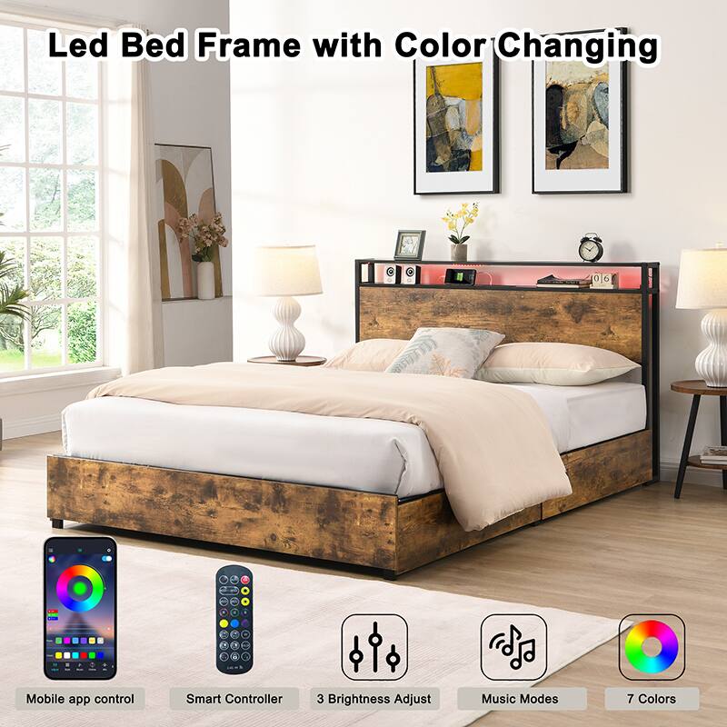 Led Bed Frame with Color Changing

- Mobile app control
- Smart Controller
- 3 Brightness Adjust
- Music Modes
- 7 Colors
