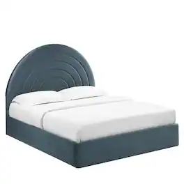 Modway - Solana Arched Performance Velvet King Platform Bed - Blue