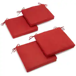 Blazing Needles - 20-inch by 19-inch Polyester Chair Cushion (Set of Four) - Cardinal Red