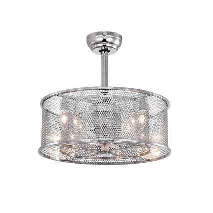 Front. APRILSOUL - 20 inch 3 ABS Blades Modern Ceiling Fan Remote Noiseless Reversible AC Motor Chrome - Chrome.