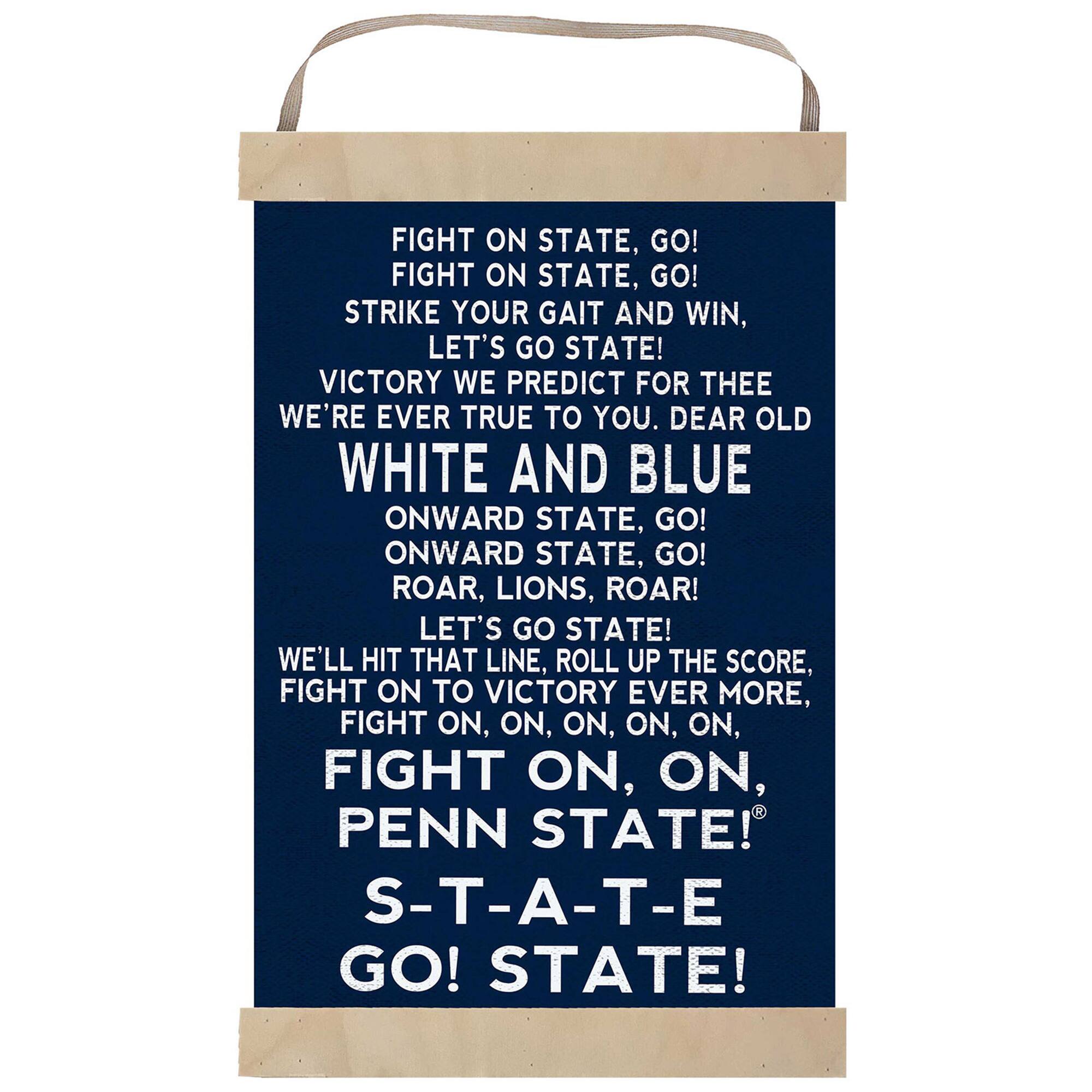 Penn State Nittany Lions Fight Song Banner Sign