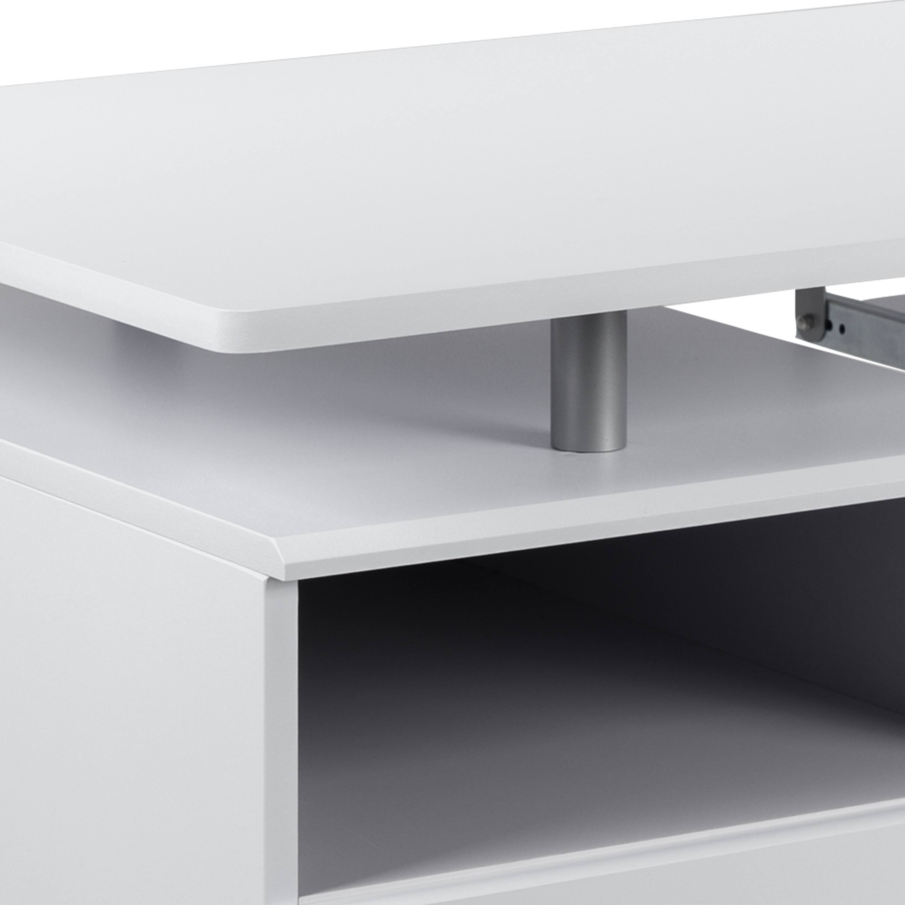 Alt View 8. Emma + Oliver - Desk with Three Drawer Single Pedestal and Pull-Out Keyboard Tray - White.