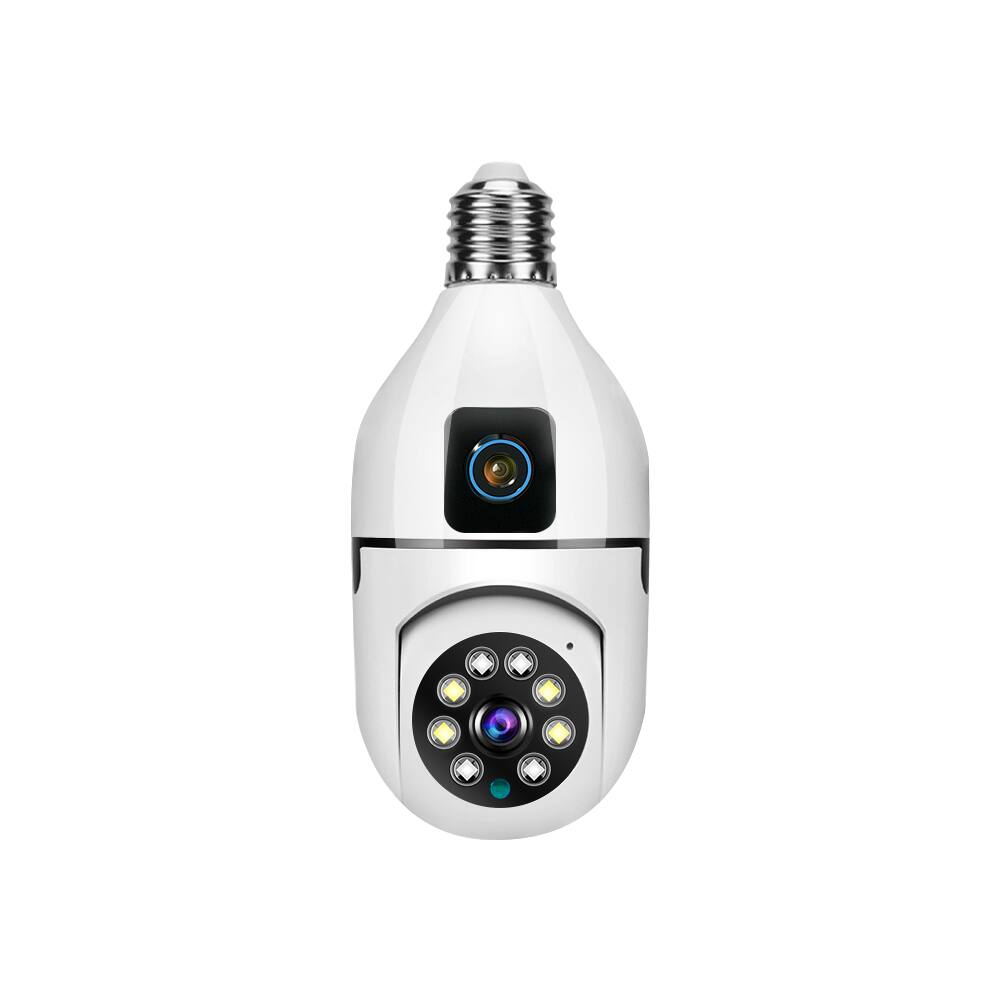 Front. Cluzine - Dual Lens E27 Bulb 360° PTZ WiFi Security Camera, 2MP HD, 2-Way Audio, Easy Installation.
