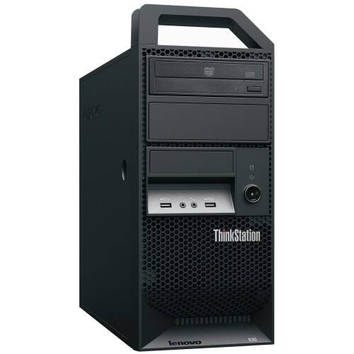 Front Standard. Lenovo - ThinkStation Tower Workstation - 1 x Intel Xeon 3.30 GHz - Raven Black.