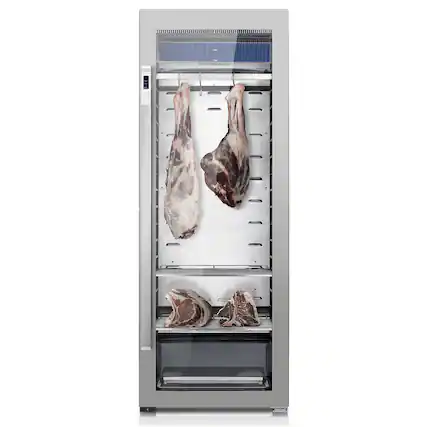 Front. Ca'Lefort - Dry Age Fridge for Steaks, Dry Aging Fridge for Meat, Ribeye, Lamb & Ham, Holds 342 lb, (21.89 cu.ft) - Silver.