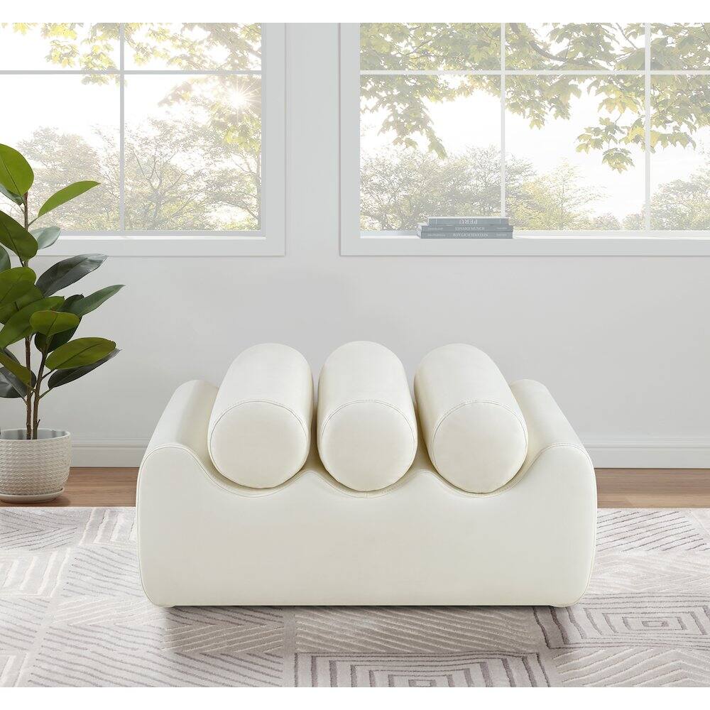 Alt View 1. Meridian Furniture - Rumble Cream Vegan Leather Bench - Beige.