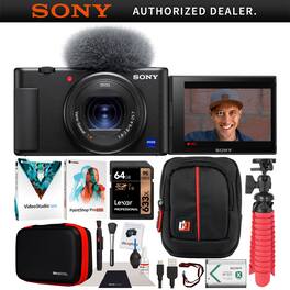 Sony - Refurbished Excellent - ZV-1 Compact Digital Vlogging 4K Video Camera Content Creators & Vloggers Bundle