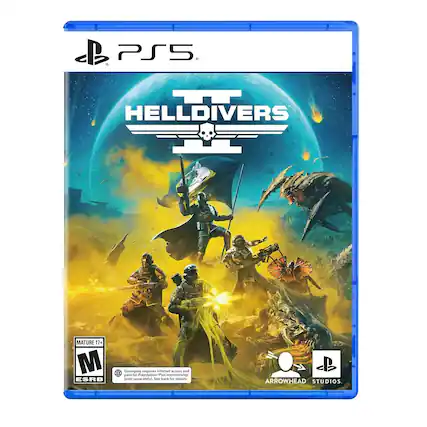PS5 Hell Divers MATURE 17+ M ESRB Gameplay requires internet access and paid for PlaystationPlus Plus membership sold separately) See back for details. ARROWHEAD STUDIOS - M (Mature 17+)